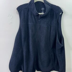 St. John's Bay Black Sherpa Vest with Full Zip